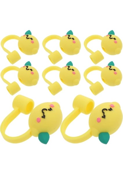 Yellow3.5x2.5cm Koruyucu Kapak Güzel Tasarım Silikon Payet Yeniden Kullanılabilir Ipuçları Dekor Sevimli Topper Kapakları (Yurt Dışından)