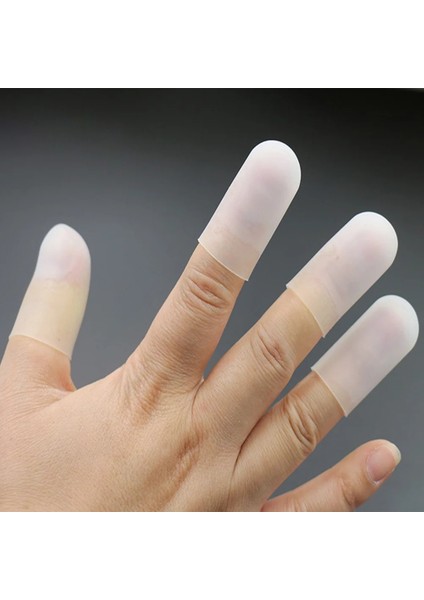 Beyaz 5 X1.5 cm 10 Adet Silikon Jel Parmak Kapağı Parmak Ucu Koruyucu Yalıtım Parmak Koruma Anti-Skid El Bakımı Ayak Parmak Bakım Tüpü Bandaj # (Yurt Dışından)
