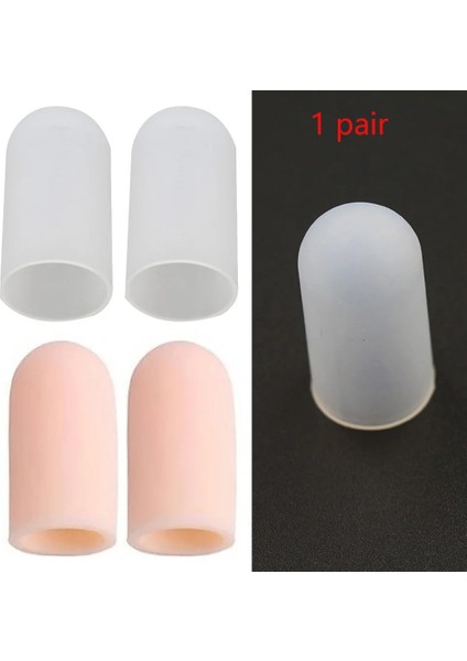 Beyaz 5 X1.5 cm 10 Adet Silikon Jel Parmak Kapağı Parmak Ucu Koruyucu Yalıtım Parmak Koruma Anti-Skid El Bakımı Ayak Parmak Bakım Tüpü Bandaj # (Yurt Dışından)