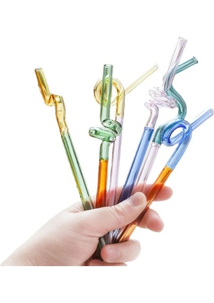 D Güzel Kahve Karıştırma Bükme Pipetleri Yeniden Kullanılabilir Saman Spiral ve Büküm Tasarım Hediye Ev Partisi Mutfak Aksesuarları Için (Yurt Dışından)