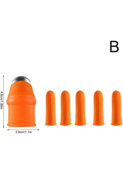 Turuncu Kadın Parmak Koruyucu Silikon Başparmak Bıçak Koruyucu Dişliler Bıçak Sıkma Bitki Hasat Makas Kesme Eldiven Sebze Q6S7 (Yurt Dışından)
