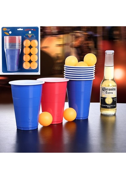 Set C-12CUPS 8 Top 12/24 Bardak Bira Pong Seti Içme Bardağı Masa Oyunu Ev Partisi Plastik Bardaklar Yeniden Kullanılabilir Kırmızı Bardaklar Toss Masa Oyunları Parti Bar Malzemeleri (Yurt Dışından)