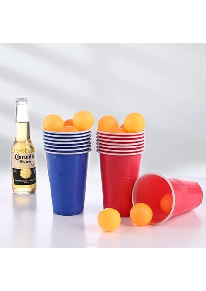 Set C-12CUPS 8 Top 12/24 Bardak Bira Pong Seti Içme Bardağı Masa Oyunu Ev Partisi Plastik Bardaklar Yeniden Kullanılabilir Kırmızı Bardaklar Toss Masa Oyunları Parti Bar Malzemeleri (Yurt Dışından)