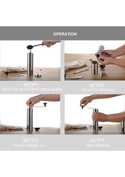 Yeni Büyük 18 cm Gümüş Kahve Değirmeni Mini Paslanmaz Çelik El Manuel El Yapımı Kahve Çekirdeği Öğütücüler Değirmen Mutfak Taşlama Kahve Yapma Araçları (Yurt Dışından) fırsatları