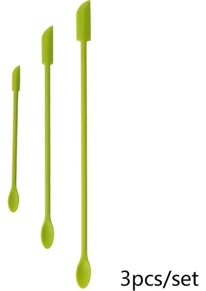Yeşil Yeni 3 Adet Uzatılmış Silikon Kazıyıcı Çift Kafalı Kozmetik Reçel Derin Şişe Kazıyıcı Mini Spatula Seti Mutfak Depolama Kavanoz Kullanımı Için (Yurt Dışından)