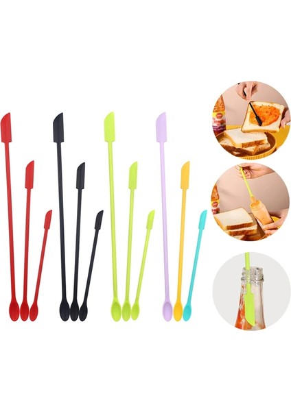 Yeşil Yeni 3 Adet Uzatılmış Silikon Kazıyıcı Çift Kafalı Kozmetik Reçel Derin Şişe Kazıyıcı Mini Spatula Seti Mutfak Depolama Kavanoz Kullanımı Için (Yurt Dışından) fiyatları