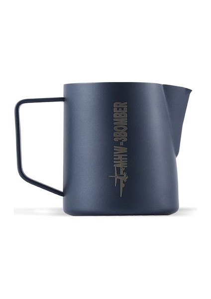 Prusya Mavisi 400 ml Kahve Süt Köpürtme Sürahi Sürahi Paslanmaz Çelik Buharda Süt Köpürtücü Sürahi Espresso Barista Süt Potu Latte Can 400/500/600/700 ml (Yurt Dışından)
