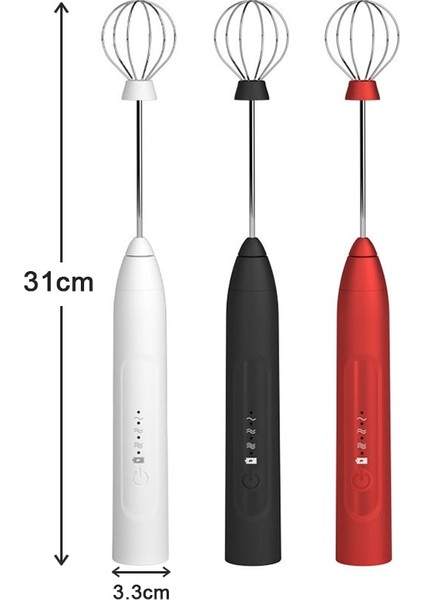 Kırmızı-01 Elektrikli Süt Köpürtücü Çırpma Yumurta Çırpıcı El Blender Mini Kahve Makinesi Cappuccino Krema Için Çırpma Mikser Köpürtücü (Yurt Dışından)