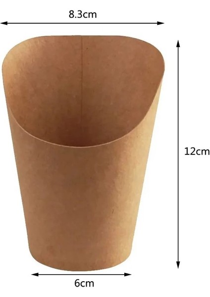 Kahverengi 100 Adet Tek Kullanımlık Take-Out Parti Tatlı Malzemeleri Pişirme Kek Yumurta Puf Patates Kızartması Cips Aperatifler Kraft Kağıt Bardaklar Tutucu, 300 ml ( (Yurt Dışından)