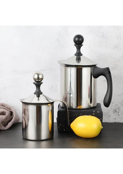 400ML 1 Sıcak Satış 400ML/800ML Paslanmaz Çelik Süt Köpürtücü Çift Örgü Süt Kreması Süt Köpüğü Mutfak Için (Yurt Dışından)