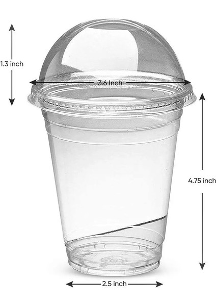 Kapaksız 200ML 100SET Tek Kullanımlık Milkshake Smoothie Bardak Kubbeli Kapaklı Plastik Milkshake Bardak Drinkware Tatlı Içecek Çay Bardağı Yaz (Yurt Dışından)