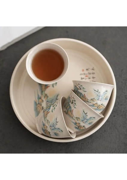 A2 5.9x4.6cm 40ML Geleneksel El Yapımı Seramik Çay Fincanı El Boyalı Çiçekler ve Kuşlar Çay Kase Seyahat Meditasyon Fincan Ev Çay Seti 40ML (Yurt Dışından)