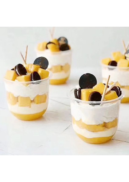 Şeffaf 10 Takım Plastik Köpük Bardak Şeffaf Konteyner Kapağı Buzlu Soğuk Içecekler Bardaklar Tek Cupcake Kutuları U-Fincan Soğuk Bardak Tek Kullanımlık Bardaklar (Yurt Dışından)