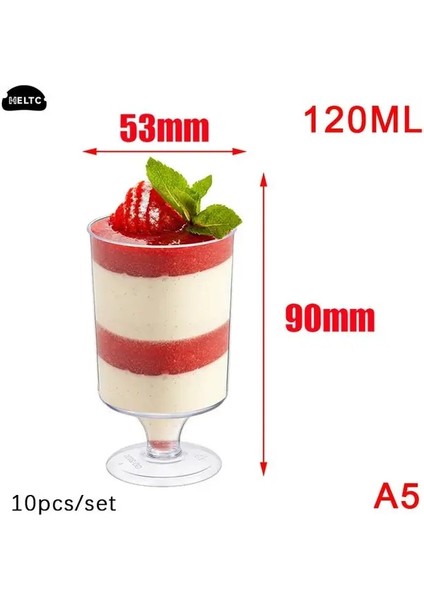 10PCS-A5 5/10 Adet Mini Tek Kullanımlık Plastik Bardaklar Tatlı Bardak Temizle Mus Salata Jöle Yoğurt Pişirme Trapez Gıda Kabı Dondurma Fincan (Yurt Dışından)