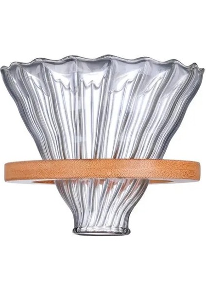 Ahşap Tutucu Damlatıcı Koni Cam Aralığı Kahve Sunucusu Üzerine Dökün 360/600/800 ml El Damla Yeniden Kullanılabilir Filtre Kağıdı Cezve Kahve Su Isıtıcısı Brewer Barista (Yurt Dışından)