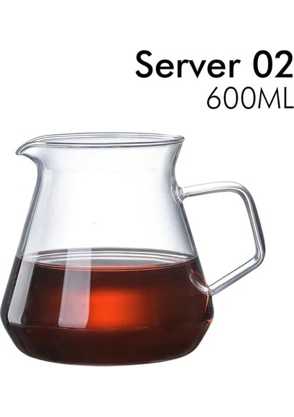 Basit 600ML Cam Nokta Ölçekli Demlenmiş Kahve Paylaşımı Potu ile Kahve Sunucusu Üzerine Dökün 300ML 600ML Isıya Dayanıklı El Yapımı Damla Cezve (Yurt Dışından)