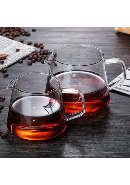 Basit 600ML Cam Nokta Ölçekli Demlenmiş Kahve Paylaşımı Potu ile Kahve Sunucusu Üzerine Dökün 300ML 600ML Isıya Dayanıklı El Yapımı Damla Cezve (Yurt Dışından)
