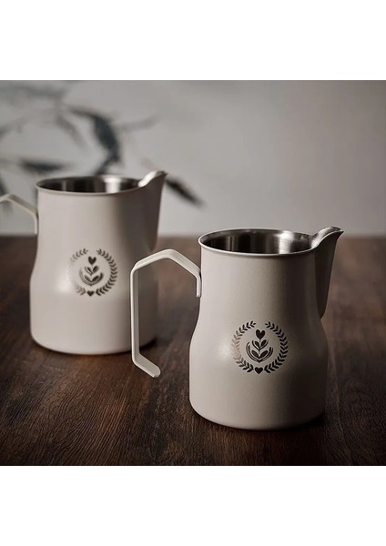 SILVER-350ML Kahve Süt Silindir Yuvarlak Ağız 304 Paslanmaz Çelik Mezun Büyük Göbek Süt Şişeleri Kahve Profesyonel Süt Silindiri Yeni (Yurt Dışından)