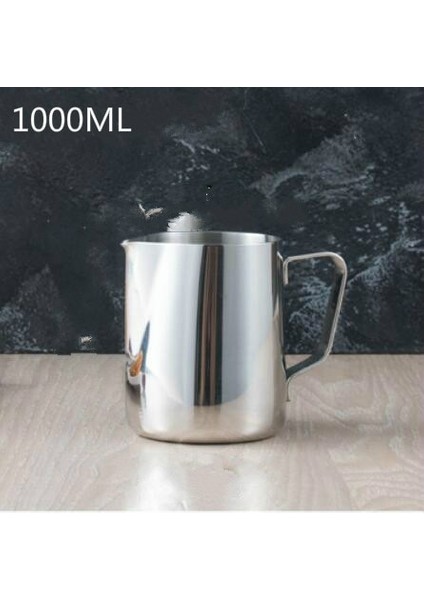 Ölçeksiz 1000 ml Ölçekli Paslanmaz Çelik Ölçüm Kabı Kalınlaşmış Su Isıtıcısı Mutfak Ev Milimetre Standart Süt Çay Pişirme Sürahisi SP805 (Yurt Dışından)
