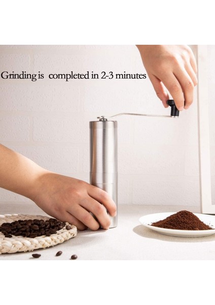 Gümüş Kahve Değirmeni Taşınabilir Manuel Paslanmaz Çelik Kahve Çekirdeği Öğütücü El-Krank Kahve Değirmeni Coffeeware Değirmeni Mutfak Aracı Kahve Aksesuarları (Yurt Dışından) modelleri