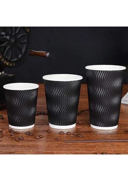 50 Adet Siyah 12 Oz 50 Adet Parti Tek Kullanımlık Kağıt Bardak Suyu Kahve Süt Kupası Dıy Dekorasyon Bebek Duş Çocuk Doğum Günü Düğün Piknik Sofra Tedarik (Yurt Dışından)