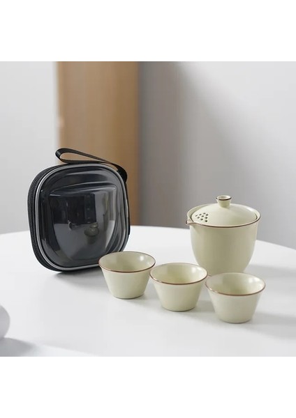 B Seyahat Çay Seti Taşınabilir Açık Kamp Çay Yapma Aracı Tek Kung Fu Teaware Setleri Çay Kültürü Severler Için En Iyi Hediye (Yurt Dışından)