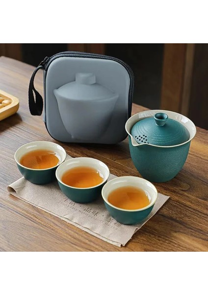 B Seyahat Çay Seti Taşınabilir Açık Kamp Çay Yapma Aracı Tek Kung Fu Teaware Setleri Çay Kültürü Severler Için En Iyi Hediye (Yurt Dışından)