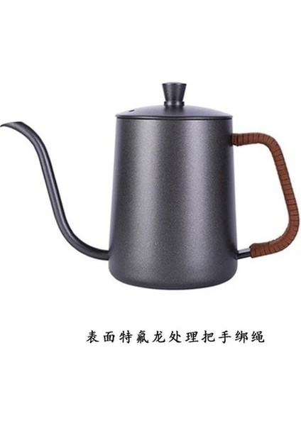 Black-2 600ML Damla Su Isıtıcısı 350ML 600ML Kahve Çaydanlık Yapışmaz Kaplama Gıda Sınıfı Paslanmaz Çelik Deve Boynu Damla Su Isıtıcısı Kuğu Boyun Ince Ağız (Yurt Dışından)