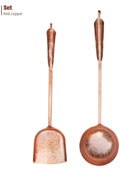 Turuncu El Yapımı 100% Bakır Spatula Kaşık Altın Pişirme Gereçleri Bakır Çeviriciler Mutfak Gereçleri (Yurt Dışından)