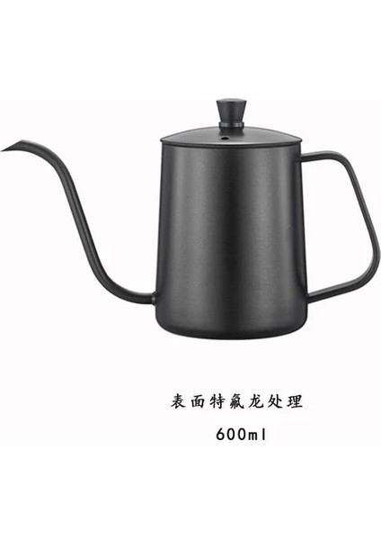 Black-1 600ML Damla Su Isıtıcısı 350ML 600ML Kahve Çay Potu Yapışmaz Kaplama Gıda Sınıfı Paslanmaz Çelik Deve Boynu Damla Su Isıtıcısı Kuğu Boyun Ince Ağız (Yurt Dışından)
