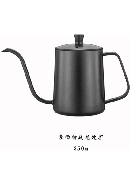 Black-1 600ML Damla Su Isıtıcısı 350ML 600ML Kahve Çay Potu Yapışmaz Kaplama Gıda Sınıfı Paslanmaz Çelik Deve Boynu Damla Su Isıtıcısı Kuğu Boyun Ince Ağız (Yurt Dışından)