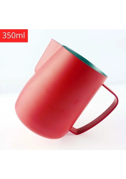 Kırmızı 350 ml Kahve Süt Buharda Köpürtme Sürahi Paslanmaz Çelik Yapışmaz Süt Sürahisi Çekme Çiçek Fincan Kahve Cappuccino Latte Sanat Için Mükemmel (Yurt Dışından)