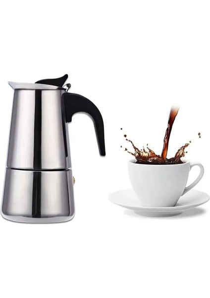 Düz 100 ml Paslanmaz Çelik Moka Pot Avrupa Soba Üstü Espresso Makinesi Taşınabilir Percolator Kahve Fincanı Indüksiyon Ocak Için (Yurt Dışından) indirimleri