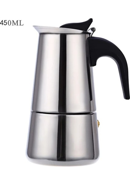 450ML 2/4/6/9 Bardak Kahve Makinesi Pot Paslanmaz Çelik Mocha Espresso Latte Soba Filtre Moka Kahve Makinesi Cezve Mutfak Için (Yurt Dışından)
