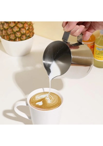 350 ml Çift Ölçekli Yapışmaz Paslanmaz Çelik Süt Köpürtme Sürahi Espresso Kahve Barista Craft Latte Cappuccino Krem Köpürtme Sürahi Sürahi (Yurt Dışından) indirimleri