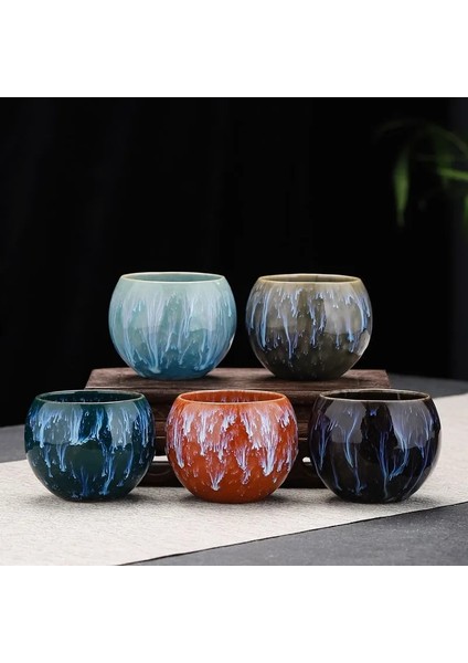 L 5 Bardak Ejderha Yumurtası Çay Bardağı 5 Adet Çay Fincanı Fırın Değiştirme Çay Fincanı Ev Seramik Çay Seti Master Cup Çin Kungfutea Kase Hediye Kutusu (Yurt Dışından) fırsatları