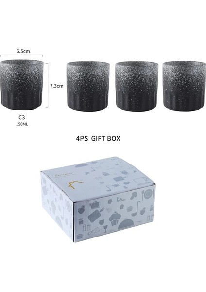 C3-4pc Rux Atölye 140ML 185ML Japon Tarzı Çay Fincanı Su Bardağı Kumtaşın Seramik El-Boyalı Kungfu Çay Fincanı Mutfağı Drinkware (Yurt Dışından)