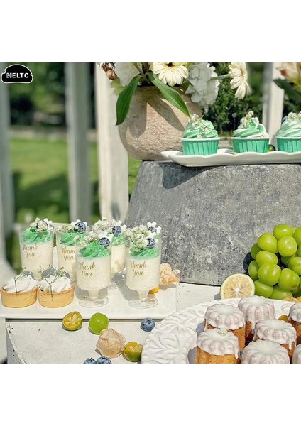 10PCS-A1 5/10 Adet Mini Tek Kullanımlık Plastik Bardaklar Tatlı Bardak Temizle Köpük Salata Jöle Yoğurt Pişirme Trapez Gıda Kabı Dondurma Fincan (Yurt Dışından)