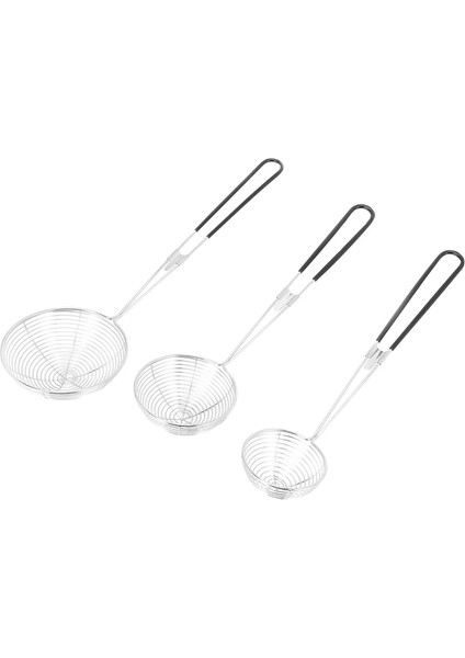 Siyah Gümüş 3 Parçalı Yuvarlak Güveç Süzgeci Seti-Paslanmaz Çelik Asya Shabu-Shabu-Shabu Örümcek Sıyırma Kaşık Seti, Örgü Kaşık (Yurt Dışından) fiyatları