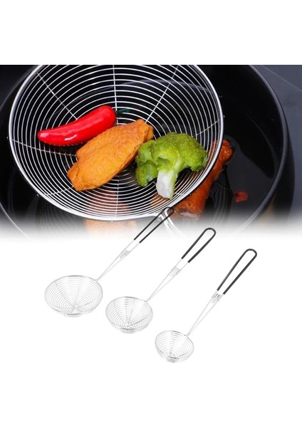 Siyah Gümüş 3 Parçalı Yuvarlak Güveç Süzgeci Seti-Paslanmaz Çelik Asya Shabu-Shabu-Shabu Örümcek Sıyırma Kaşık Seti, Örgü Kaşık (Yurt Dışından) fırsatları