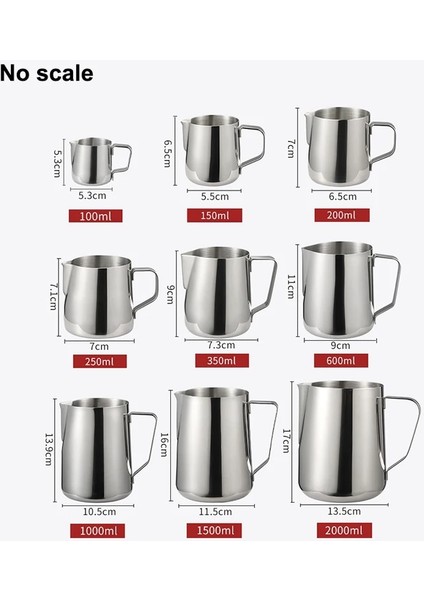 2000ML Ölçeksiz Paslanmaz Çelik Süt Köpürtme Sürahisi Espresso Kahve Barista Craft Latte Cappuccino Süt Krema Fincan Köpürtme Sürahisi Pitch Süt Sürahisi (Yurt Dışından) indirimleri