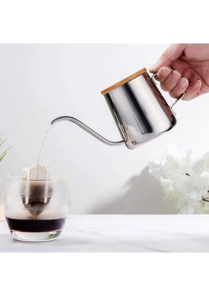 250ML Siyah Damla Su Isıtıcısı 250ML 350ML Kahve Çay Potu Yapışmaz Kaplama Gıda Sınıfı Paslanmaz Çelik Deve Boynu Damla Su Isıtıcısı Kuğu Boyun Ince Ağız (Yurt Dışından)