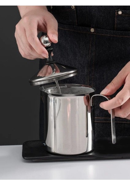 800 ml SUS304 Paslanmaz Çelik Süt Köpürtücü 400/800CC Manuel Cappuccino Kreması Kahve Süt Örgü Köpük Makinesi Mikser Mutfak Aksesuarları (Yurt Dışından) fiyatları