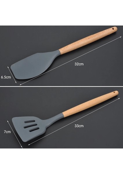 Spatula B Ahşap Saplı Silikon Spatula Mutfak Aletleri Yapışmaz Mutfak Pişirme Gereçleri Kevgir Kaşık Kepçe Kazıyıcı (Yurt Dışından) indirimleri