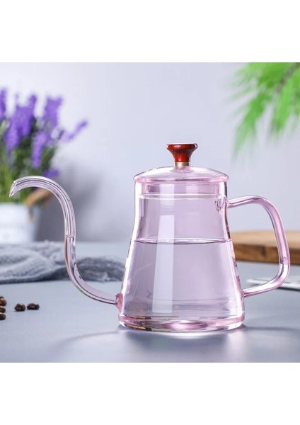 Cafe Barista Gaz Sobası Için 350 ml Amber El Yapımı Cam Gooseneck El Damla Cezve Isıya Dayanıklı Cam Kahve Çay Su Isıtıcısı Üzerine Dökün (Yurt Dışından)