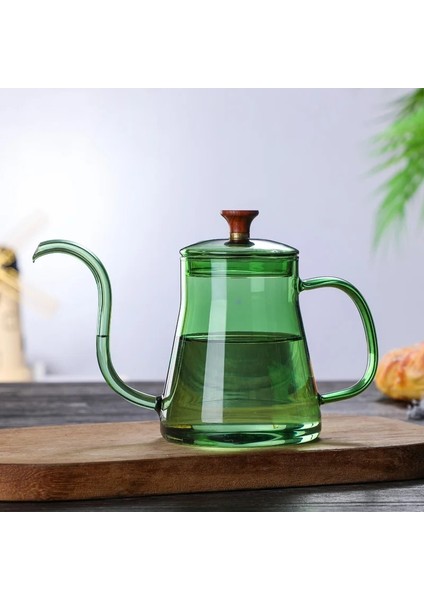 Cafe Barista Gaz Sobası Için 350 ml Amber El Yapımı Cam Gooseneck El Damla Cezve Isıya Dayanıklı Cam Kahve Çay Su Isıtıcısı Üzerine Dökün (Yurt Dışından)