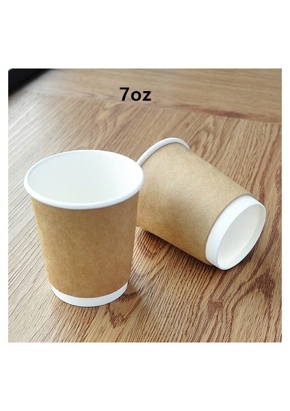 C 100 Adet 100 Adet/paket 7 Oz Kalın Kağıt Bardak Tek Kullanımlık Kraft Kahve Fincanı Sıcak Içme Parti Malzemeleri (Yurt Dışından)