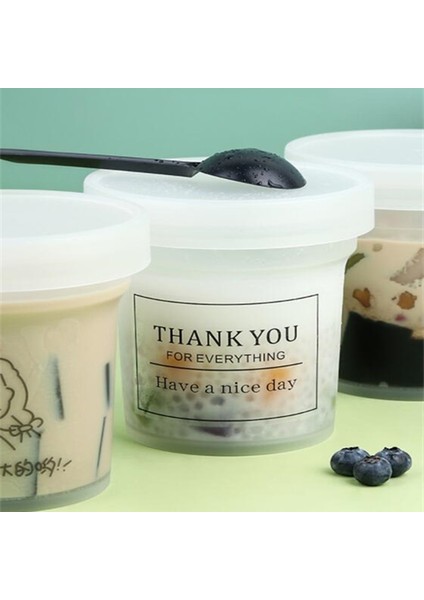 200ML-10PCS 10 Adet Tek Kullanımlık Plastik Tatlı Kapaklı Bardaklar Yuvarlak Şeffaf Şekil Gıda Kek Tatlı Bardağı Küp Puding Sos Jöle Konteyner (Yurt Dışından)