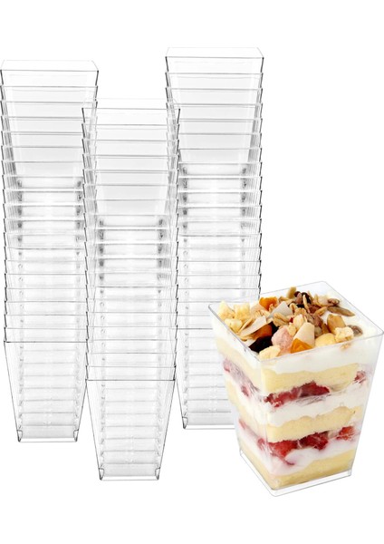 30 Adet 30 Adet Tatlı Bardağı Plastik Tek Kullanımlık Dondurma Kare Tatlı Servis Bardakları Partiler Için Olaylar Catering Meze Bardak (Yurt Dışından)
