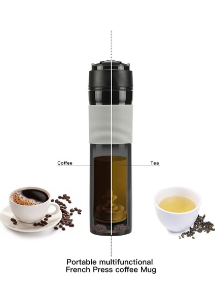 Resim Olarak 350ML Icafilas 350ML Kahve Çay Taşınabilir Fransız Basın Kahve Makinesi Kahve Şişesi Yalıtımlı Seyahat Kupa El Basınçlı Cezve Araba Için (Yurt Dışından)